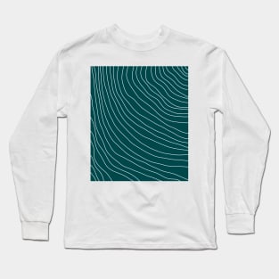 Keep Growing // Minamilist Abstract Peacock Blue Long Sleeve T-Shirt